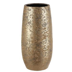 Deco by Boltze Luxe bloemenvaas goud motief 35 x 17.5 cm van keramiek -