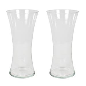 Gerim Set van 2x stuks bloemenvaas/vazen van transparant glas 36 x 18 cm -