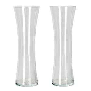 Gerim Set van 2x stuks bloemenvaas/vazen van transparant glas x 13 cm -