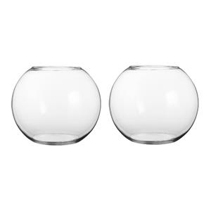 Mica Decorations 2x Glazen kom / bol vaas 23 x 30 cm -