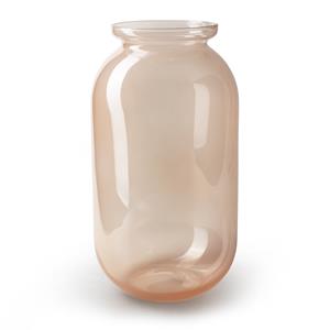 Jodeco Bloemenvaas - oudroze/transparant glas - H42 x D23 cm -