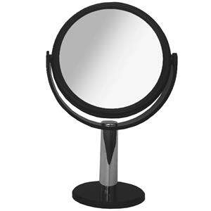 Make-up spiegel op voet (10x vergrotend) - zwart