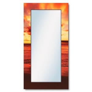Artland Sierspiegel Mooie zonsondergang strand spiegel met lijst voor het hele lichaam, wandspiegel met motiefrand, modern