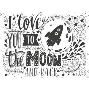 Queence Artprint op linnen Moon