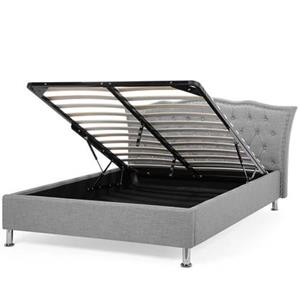 Beliani METZ Bed met opberger Grijs 140x200