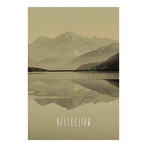 Komar Poster Word Lake Reflection zandkleur Hoogte: 40 cm