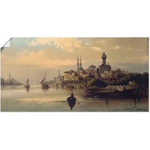 Artland Artprint Koopvaardijschepen op de Bosporus, Istanbul als artprint op linnen, muursticker of poster in verschillende maten
