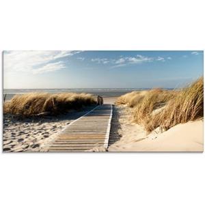 Artland Print op glas Noordzeestrand op Langeoog - pier in verschillende maten