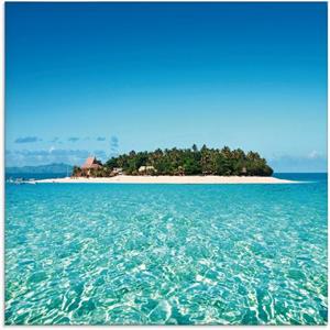 Artland Print op glas Verbluffend Fiji eiland en heldere zee in verschillende maten