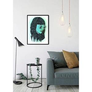 Komar Poster Grid green Hoogte: 70 cm