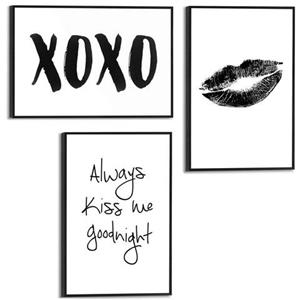Reinders! Artprint Kusmond modern - minimalistisch - lippen (3 stuks)