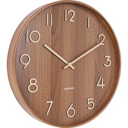Karlsson Wandklok Pure - Donker lindehout - Medium - Ø40cm