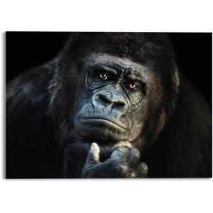 Reinders! Print op glas Artprint op glas gorilla aap - krachtig - peinzend