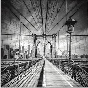 Artland Artprint New York City Brooklyn Bridge als artprint van aluminium, artprint op linnen, muursticker of poster in verschillende maten