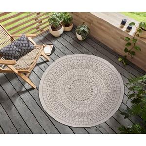 NORTHRUGS Teppich "Porto Wendeteppich", rund, In-& Outdoor, Wetterfest, Balkon, Garten, Wohnzimmer, Wasserfest