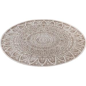 freundin Home Collection Teppich "Lilja", rund, In-und Outdoor geeignet, Mandala, Pflegeleicht, Flachgewebe, Wendbar