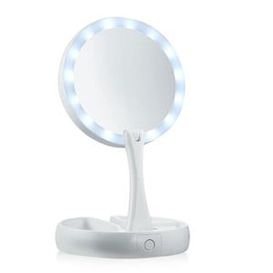 Opvouwbare make-upspiegel met LED-licht en 10 keer vergroting