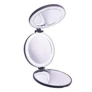 Drie-voudige compacte reisspiegel met LED-lichten