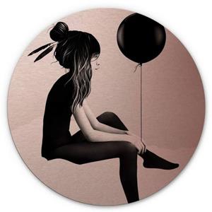 k&lwallart 30cm Aluminium Wandbild Wohnzimmer Wanddeko Black Balloon Kupfer Optik - Kupfer Optik