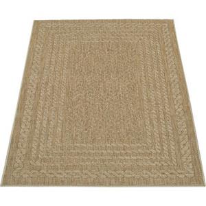 Paco Home Vloerkleed Liege 390 Platweefsel, gemêleerde sisal look, met randdessin, geschikt voor buiten
