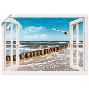 Artland Artprint Blik uit het venster - Oostzee als artprint op linnen, muursticker of poster in verschillende maten
