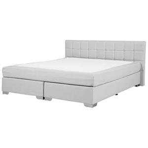 Beliani Admiral Boxspringbed Lichtgrijs Stof