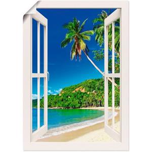Artland Artprint Blik uit het venster paradijs als artprint van aluminium, artprint op linnen, muursticker of poster in verschillende maten