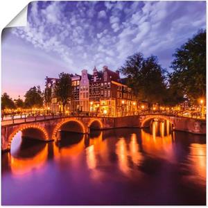 Artland Artprint Amsterdam Keizersgracht Leidsegracht als artprint van aluminium, artprint op linnen, muursticker of poster in verschillende maten