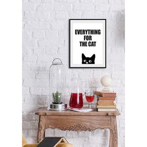 Queence Wanddecoratie EVERYTHING FOR THE CAT (1 stuk)