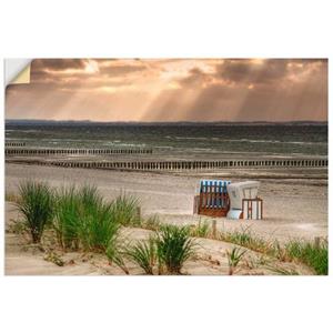 Artland Artprint Zwarte struik strand op eiland Poel als artprint van aluminium, artprint op linnen, muursticker of poster in verschillende maten