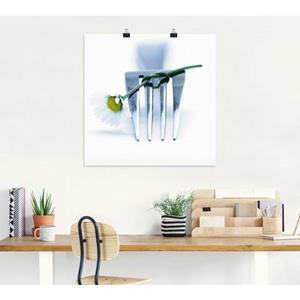Artland Artprint Vork en bloem als artprint van aluminium, artprint op linnen, muursticker of poster in verschillende maten