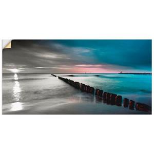 Artland Artprint Oostzee met zonsopkomst z/w als artprint op linnen, muursticker of poster in verschillende maten