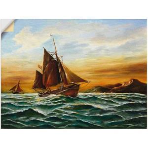 Artland Artprint Zeilschip op zee - maritieme schilderkunst als artprint van aluminium, artprint op linnen, muursticker of poster in verschillende maten