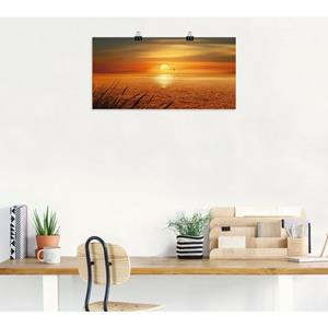 Artland Artprint Zonsondergang boven de zee als artprint op linnen, muursticker of poster in verschillende maten