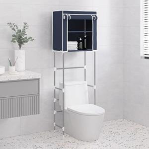 Vidaxl Toilettenregal 2 Ablagen Blau 56x30x170 Cm Eisen