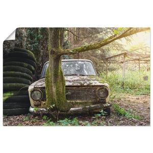 Artland Artprint Lost Places - roestige Lada- verlaten als artprint van aluminium, artprint op linnen, muursticker of poster in verschillende maten