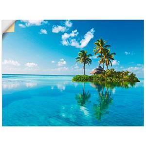 Artland Artprint Tropisch paradijs - eiland palmen zee als artprint van aluminium, artprint op linnen, muursticker of poster in verschillende maten