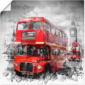 Artland Artprint Londen Westminster rode bussen als artprint van aluminium, artprint op linnen, muursticker of poster in verschillende maten