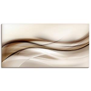 Artland Artprint Bruine abstracte golf als artprint van aluminium, artprint op linnen, muursticker of poster in verschillende maten