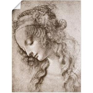 Artland Artprint Studie van het hoofd van Maria Magdalena. als artprint op linnen, muursticker of poster in verschillende maten