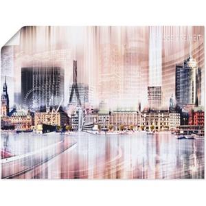 Artland Artprint Hamburg Skyline collage V als artprint op linnen, muursticker of poster in verschillende maten