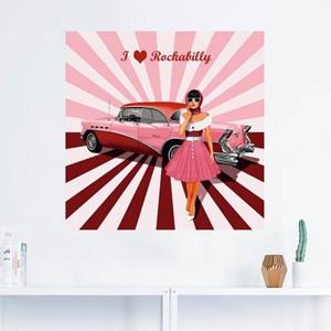 Artland Artprint Ik hou van rockabilly als artprint van aluminium, artprint op linnen, muursticker of poster in verschillende maten