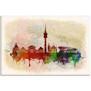 Artland Artprint München Duitsland Skyline als artprint van aluminium, artprint op linnen, muursticker of poster in verschillende maten