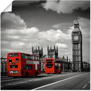 Artland Artprint Typisch London als artprint van aluminium, artprint op linnen, muursticker of poster in verschillende maten