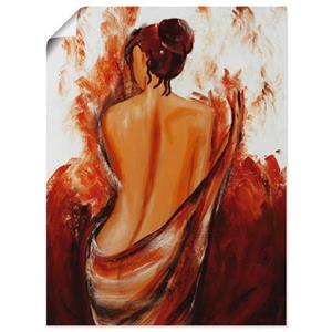 Artland Artprint Vrouw in rood als artprint op linnen, muursticker of poster in verschillende maten