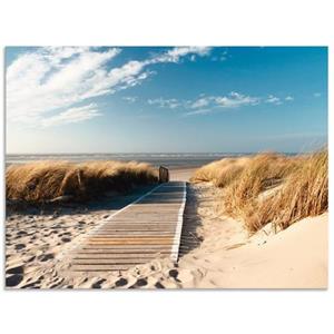 Artland Artprint Noordzeestrand op Langeoog - pier als artprint van aluminium, artprint op linnen, muursticker of poster in verschillende maten
