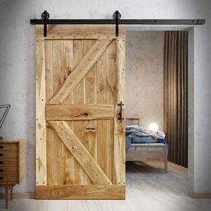 Loftdeur Houten Schuifdeur -  Eiken Met Klinknagels 210x100 - Zwart - Incl. Rails