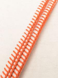 Alonpi cashmere Deken met contrasterend stiksel - Beige