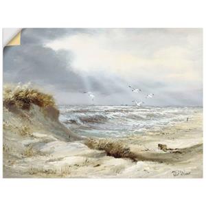 Artland Artprint Duinen aan een stormachtig meer als artprint op linnen, muursticker of poster in verschillende maten