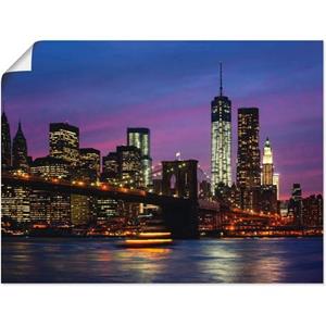 Artland Artprint Brooklyn Bridge als artprint van aluminium, artprint op linnen, muursticker of poster in verschillende maten